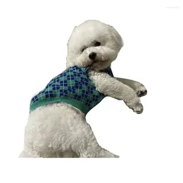 작은 개가 가을과 겨울 클로즈 사랑스러운 스타일 핵심 원사 직물을위한 개 의류 애완 동물 녹색 니트 스웨터