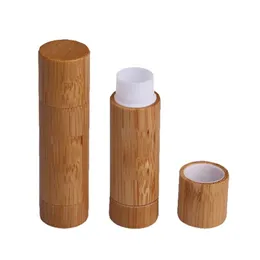 Packaging Bottles Wholesale 5.5Ml Natural Bamboo Lipstick Portable Lipsticks Empty Tube Diy Cosmetic Container Drop Delivery Office Dh9Cp