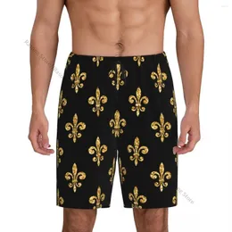 Abbigliamento da uomo Sonno casual Sonno Bottoms Golden Fleur de Lis Uomini Shorts Pigione maschile