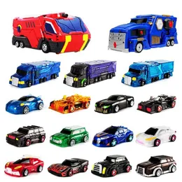 تحويلات لعبة Transformation Toys Robots Cartoon Cartoon الرسوم المتحركة تحول Mecard Mecard Venosa Blue Transformable Robot Cars Battle Action Figure+3 بطاقات WX