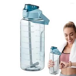 Bottiglie d'acqua 2 litri bottiglia con pennarello riutilizzabile all'aperto sport bere bicchieri di plastica portatili.