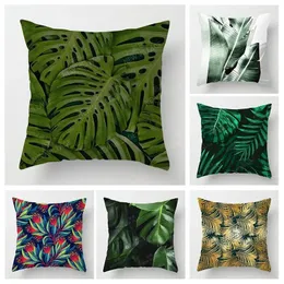 Pillow Nordic Fall Home Decor Autumn Throw Case Sofa Cover Modern 45x45cm 45 50x50 60x60cm 40 40cm Leaf Plant Green