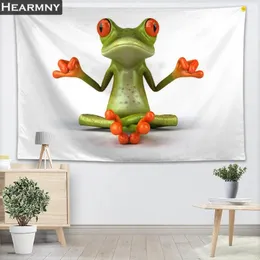 Taquestres Hearmny Wall Tapestry Frog Salte a peça para Decoração de casa Carpet Tapete de tapete de tapete de tapete de ioga tapete de ioga