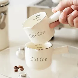 Tazze di tazze di misurazione ceramica da 3 once/90 ml di tazza di estrazione per espresso trasferimento di latte con utensili da cucina in scala