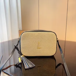Designväska handväska axelväska stråpåse äkta läderkedja kameraväska mode duk mesh vävd för sommar svart kors kropp axel sadel plånbok tygväska