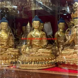 Dekorativa figurer 21cm 2024 Tantric Pharmacist Tathagata Buddha Staty Tibet Thailand Nepal Buddhism Högkvalitativ koppar effektiv
