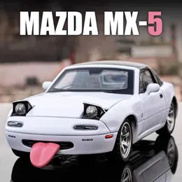 Dascast Model Cars 1/32 Skala Mazda MX5 -Leichtmetallmodell mit hoher Simulation Zungensportauto -Räder können als Erwachsenengeschenk -Gussautospielzeug WX verwendet werden