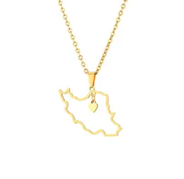 Collane a pendente iraq mappa cardiaca collana pendenti per donne ragazze oro color ayiti doni di gioielli