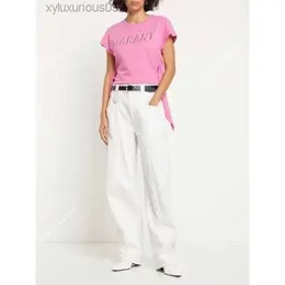 イザベル・マランの女性デザイナークラシックシャツはファッションレタープリントティーストレートスリーブTシャツポロです