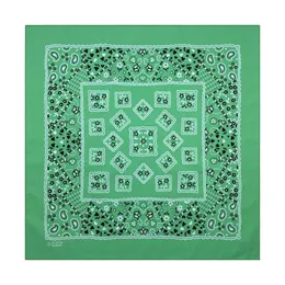 Bandanas durag verde algodão quadrado bandana lenço de alta qualidade novo design de hip hop lenço impresso Paisley Boys/Girls Presente J240516
