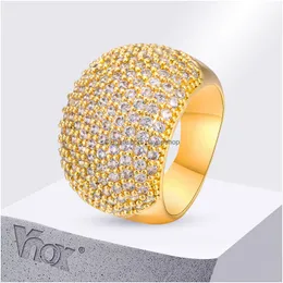 Jewelry Vnox Oversize Statement Ring For Women Girls Fl Cz Cubic Zirconia Stones Bling Luxury Drop Delivery Otgor