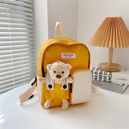 배낭 카와이 배낭 테디 베어 곰 어린이 배낭 여자 패션 아기 야외 배낭 Zaini Scuola Elemental Mochila Baby 메뉴 D240516