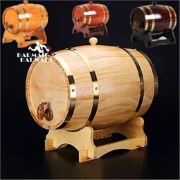3L BEER BEER BREWING KEG Canno di vino in legno in legno vintage in legno per whisky rum porto decorativo barilotto el ristorante display 240517