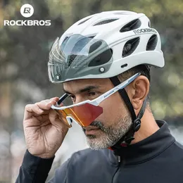 Casco per biciclette Rockbros Bicycle Morted Castino in bici integrato Scooter Electric Casco Attrezzatura ciclistica rimovibile per le lenti Rimovibile 240516