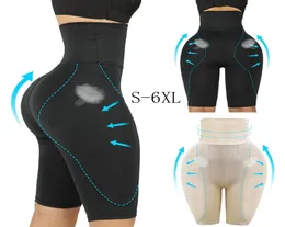 Body Shaper Slim Women Shapewear High midjetränare Mage Control trosor Fake Butt Lifter Booty Enhancer Hip Pads Lårtrimmer Y9104326