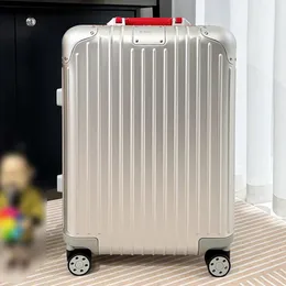 Aluminiumlegierung Koffer Designer Koffer Gepäck mit Rädern Leder Griff Luxusboxen Trolley Hülle Reisetasche Koffer Bordkoffer