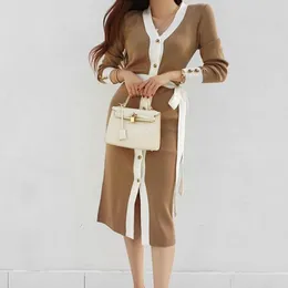 Casual Dresses Hayblst Brand Woman Dress 2021 Tröja för kvinnors kläder Autumn Långärmning Koreansk stil plus storlek stickad Clothe5013106