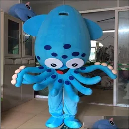 Mascot Jyq Big Squid Octopus Cartoon Props Walking Dolls Clothes Customize Drop Delivery Apparel Costumes Dhj9X