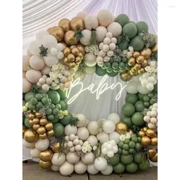 Decoração de festa 177pcs Balão verde guirlanda arco kit de casamento chá de panela de noiva Bacharel Batismo decorações de aniversário suprimentos