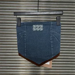 Mektup denim tank üstleri kadın kot pantolon bandeau yelek singlets tasarımcısı seksi mavi jean tankları yaz moda kolsuz tees üst