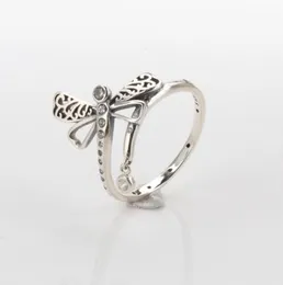 Кластерные кольца Аутентичные 925 Серебряное кольцо стерлингового кольца Мечтательное кольцо Dragonfly Clear Cz, совместимое с Jewelry Opean7500917
