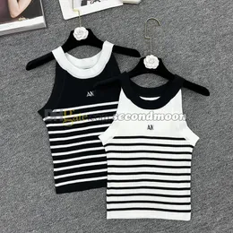 Stripe Print Tanks Top Women Letters Sticked Weste Mode Halter Top Contrast Farbsticke T -Shirts