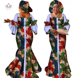 Afrikanische Kleider für Frauen Modedesign Neues afrikanisches Bazin Modedesign Kleid mit Schal afrikanischer Kleidung WY23473637200