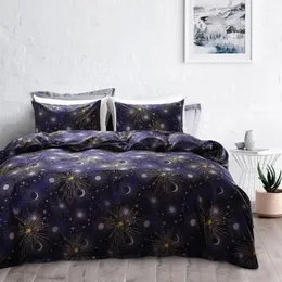 Bettwäsche Sets Home Textile Sternenhimmel Universum Bettdecke Quilt Deckung Kissenbezug Flachbett Blatt Galaxy Jugend Jungen Junge Bettwäsche