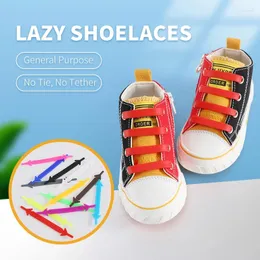 Parti di scarpe 12pcs/lotto silicone Lacci elastici della stessa dimensione Speciale senza calotta per uomini che allacciano le zapatillas in gomma