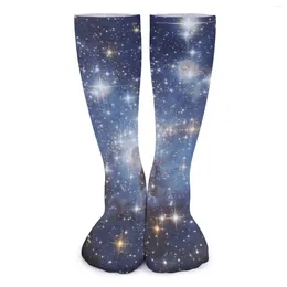 Women Socks Bling Star Astro Galaxy Print Trendy Stockings Winter Anti Sweat High Quality Custom Cycling