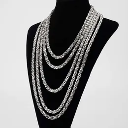 SPEDIZIONE GRATUITA 6 mm Classic Mens Silver Byzantina Neckless Gelio in acciaio inossidabile 45 cm 50 cm 60 cm 70 cm 75 cm 266G