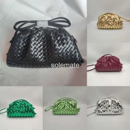 with Designer Mini Pouch Clutch Bag Premium Sheep Leather Intrecciato Woven Cloud Fashio Gril Full Range Of Colors Three Sizes Party