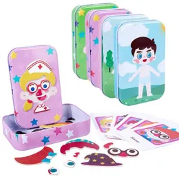 Other Toys Magnetic 3D Puzzle Childrens Dress up Expression Travel Tin Box Puzzle Game Early Education Fantasy Toy Girl Gift s245176320