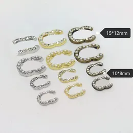 Multi-colour Double Letter Diy Jewellery Hair Accessories with Stamp Metal Inset Crystal Pearl Brand Logo Diy Making Accessories Wholesale