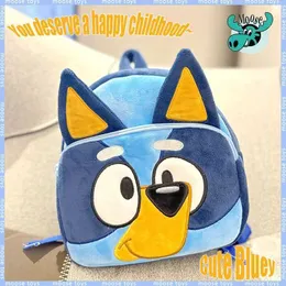 Other Toys Moose Bluey Kindergarten Childrens School Bag Cartoon Bluey Family Plush Backpack Picnic and Travel Photo Snack Bag Childrens Gift s5178