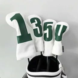 Other Golf Products Golf club head cover suitable for drivers and fairway forest hybrid vehicles 1/3/5/U head cover velvet lining British green push rod coverL2405
