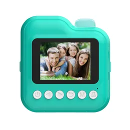 Q6 Câmera de impressão digital infantil de 2,4 polegadas IPS Screen 24 milhões de pixels Mini portátil Câmera de vídeo Impressora instantânea para crianças impressão térmica Gream de brinquedos educacionais