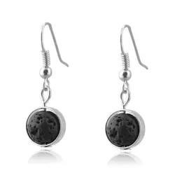 Dingle ljuskrona billig svart lava pärla hängande örhängen lämplig för kvinnor d240516