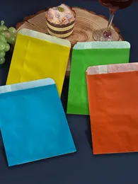 50100pcs Multicolous Kraftpapierbeutel Süßigkeiten Keks Geschenkpacktasche Hochzeitsfeier Einladung Grußkarten 240517