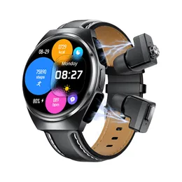 Smart Watch With Earphones 2-in-1 Dual Call 1.53 Inch Round Screen Smartwatch IP67 Waterproof NFC Function Watches For Men Women