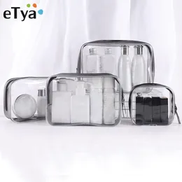 Etya Transparent Cosmetic Bag Clear Zipper Traver Make Up Case Women Makeup Makeup Организатор туалетные принадлежности для туалетных принадлежностей для хранения ванны 2043