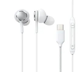 Przenośne przewodowe słuchawki słuchawkowe Słuchawki C z mikrofonem dla Samsung S10 S20 Plus S21 Ultra USBC Słuchawki 6102185