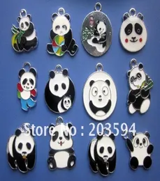 Whole 100pcslots DIY Emalia Mieszany Panda Charms Animal Celdant BEAD6357279