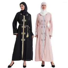 Ethnische Kleidung Ramadan Jalabiya Diamonds Marokko Muslim Robe Frauen Nahe Osten Dubai Abendkleid Abaya Kaftans Marocain Vestidos Caftan