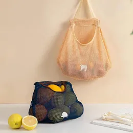 Storage Bags Vegetable Fruit Organizer Bag Multi-Purpose Reusable Polyester Ecology Cotton Mesh Grocery For Home