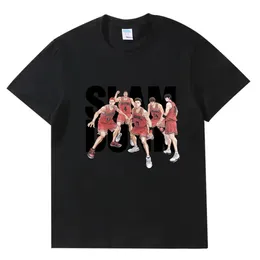 Summer Slam Dunk Fashion di alta qualità 100% Cotton comodo t-shirt traspirato da uomo esterno Top Casual Fashion Street Wear 240517