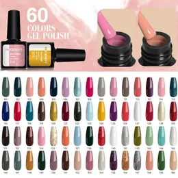 Nagelkunst -Kits Phoenixy Full 60pcs/Set Gel Polnische Kit Lack Set Semi Permanent UV Grüne Blau rot rosa Farben Geschenk für Frauen