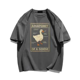 Гус -анатомия смешная утиная графическая геймер ретро -мужчина черная футболка готика Ullzang Street Plus Womens 240510