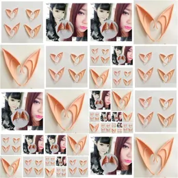 Party Masks Home Garden Festive Mysterious Elf Ears Fairy Cosplay Accessories Latex Soft Protetic False Ear Halloween Cos Mask Drop DH3TG