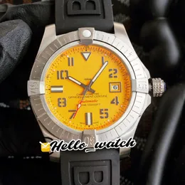 Novo II Seawolf A1733010 Dial amarelo Homens automáticos relógios 316L Aço de aço Black Rubber Strap Watches de alta qualidade Hwbe Hello Watch 2720